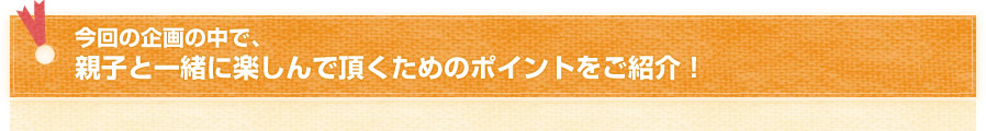 ポイントをご紹介！