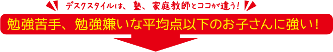 勉強苦手、勉強嫌いな平均点以下のお子さんに強い!