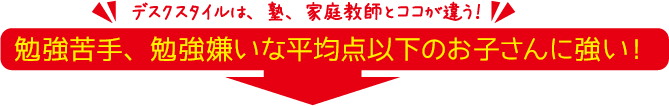 勉強苦手、嫌いな平均点以下のお子さんに強い！