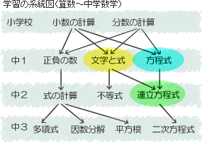 連立方程式を解けない場合は、その前に習う文字式、方程式の理解が不十分