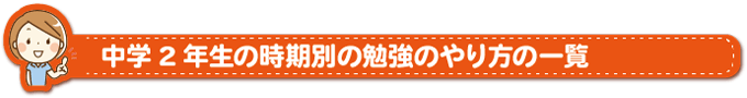 中学2年生の時期別の勉強のやり方の一覧