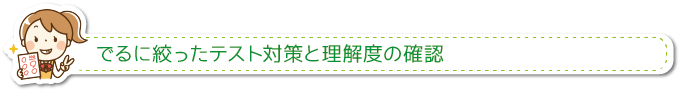 でるに絞ったテスト対策と理解度の確認