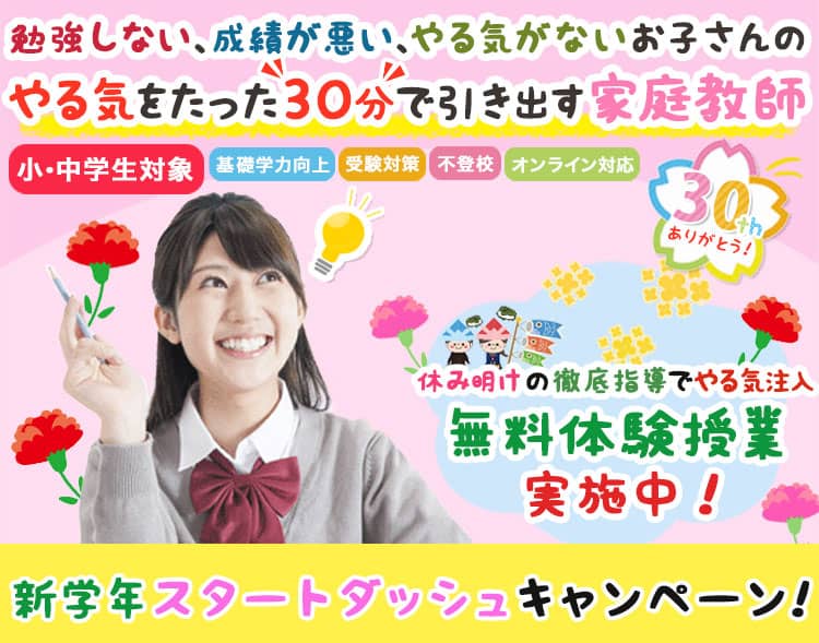 家で勉強しない、成績が悪い、やる気がないお子さんのやる気をたった３０分で引き出す中新川郡の家庭教師