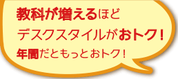 回数、時間が増えるほどデスクスタイルがとってもおトク！