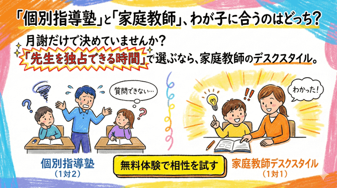 「個別指導塾」と「家庭教師」わが子に合うのはどっち？