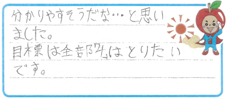 A君からの口コミ